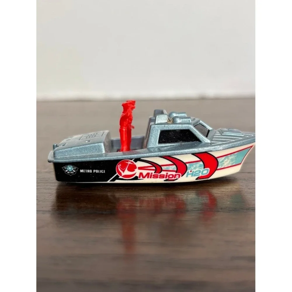 Matchbox Police Launch Mission H20 Boat 1:96 Scale Diecast Metallic Blue 1976